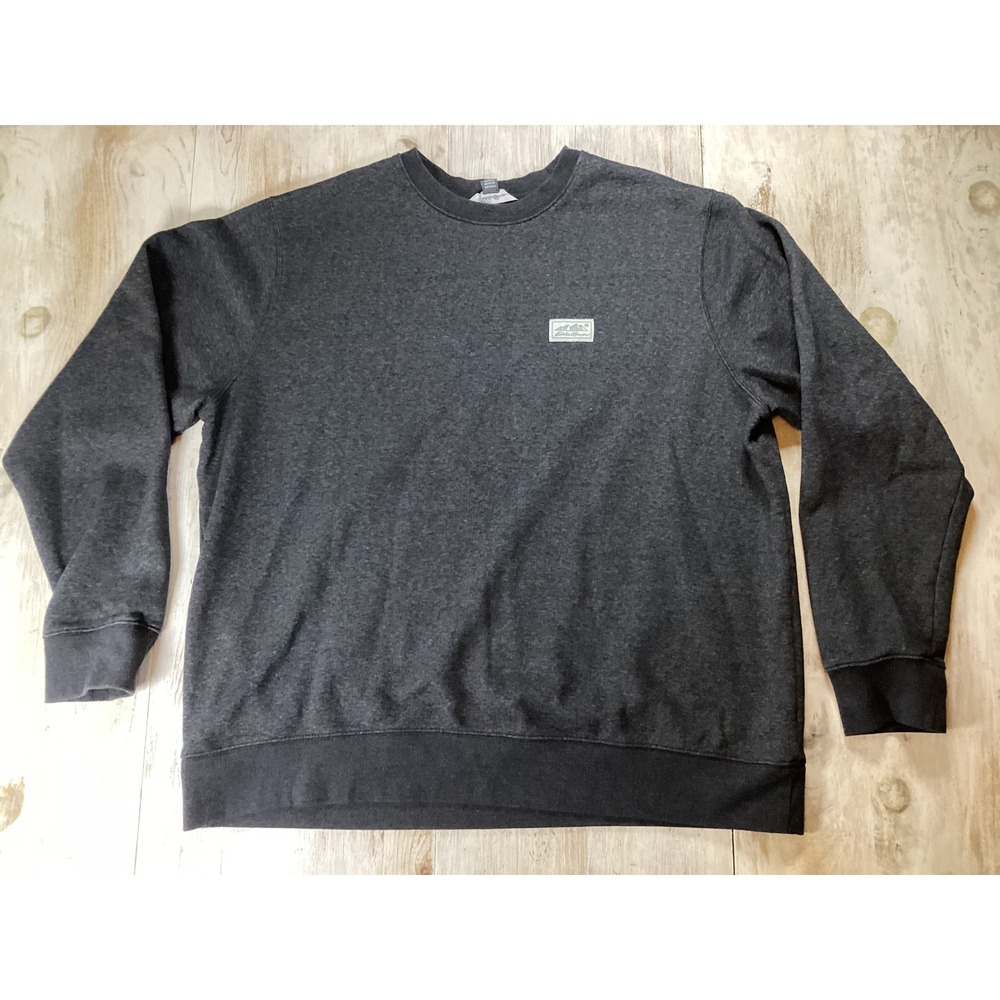 Eddie Bauer Mens Crew Neck Pullover Sweatshirt Gray XXL